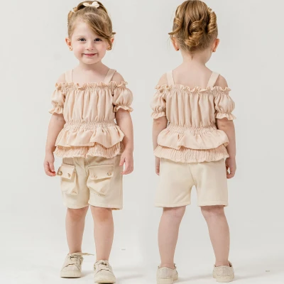 9/24 AY ASKILI LASTIKLI BLUZLU SORTLU KIZ TAKIM