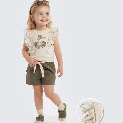 9/24 AY BALERINLI BAGLAMA TISORTL SORTLU KIZ TAKIM