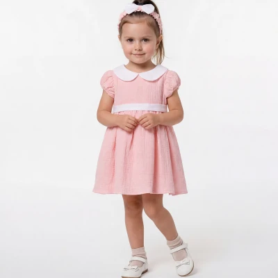 9/24 AY BEBE YAKALI MUSLIN BEBE ELBISE