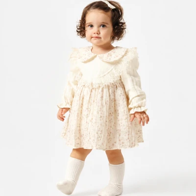 9/24 AY CANDY CICEKLI DANTELLI BEBE ELBISE