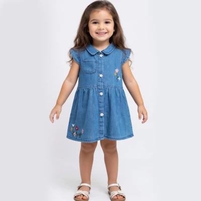 9/24 AY CICEK NAKISLI KOT BEBE ELBISE