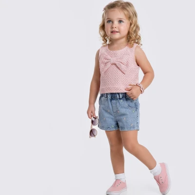 9/24 AY CICEK SORTLU FIYONK BLUZ KIZ TAKIM