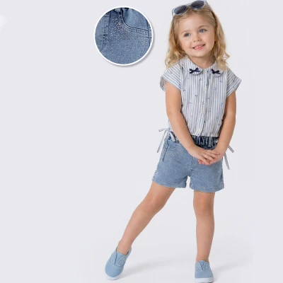 9/24 AY CIZGILI GOMLEK TASLI SORTLU KIZ TAKIM