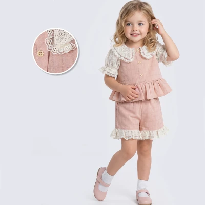 9/24 AY DANTEL YAKA FIRFIRLI SORTLU KIZ TAKIM