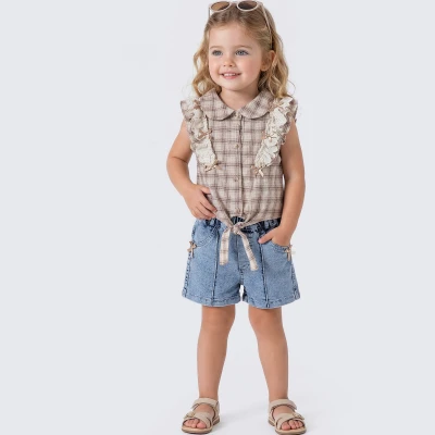 9/24 AY FIRFIRLI FIYONKLU GÖNLEK ŞORT TAKIM