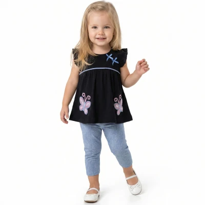 9/24 AY KELEBEK BASKILI FIYONKLU KIZ TAKIM