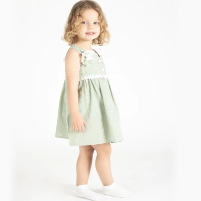 9/24 AY KIZ ASKI BÜZGÜLÜ NOPELİ ELBİSE 