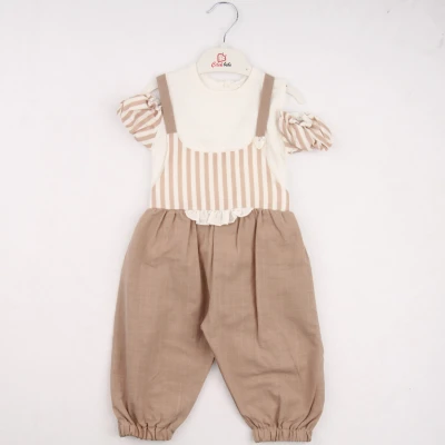 9/24 AY KIZ ÇİZGİLİ BASKILI KETEN TULUM 