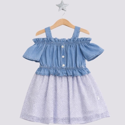 9/24 AY KIZ ETEĞİ TÜLLÜ KOT ELBİSE