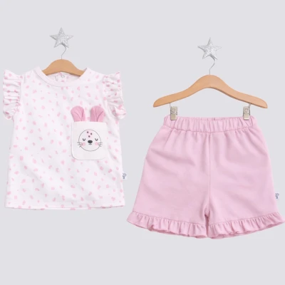 9/24 AY KIZ KEDİ BASKILI KIZ İKİLİ TAKIM