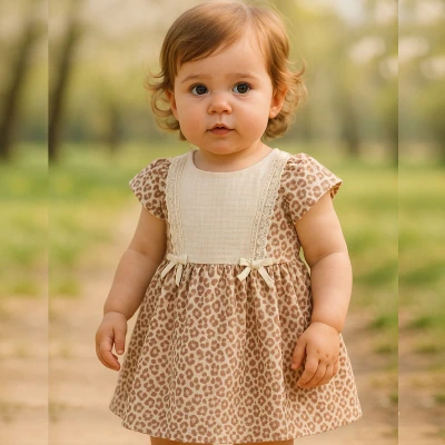 9/24 AY KIZ LEYOPARLI AYLIK ELBİSE