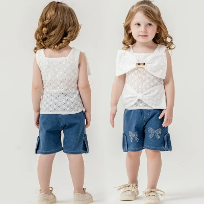 9/24 AY KURDELE BLUZLU TASLI SORTLU KIZ TAKIM