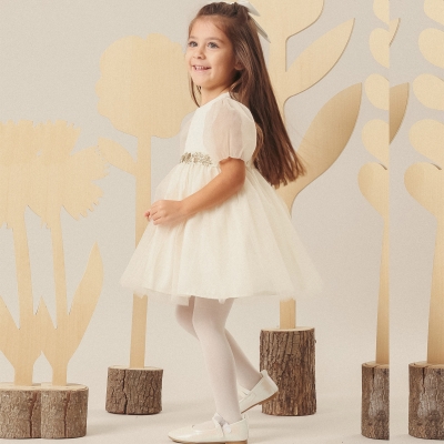 9/24 AY PIRILTI BELI NAKISLI BEBE ELBISE