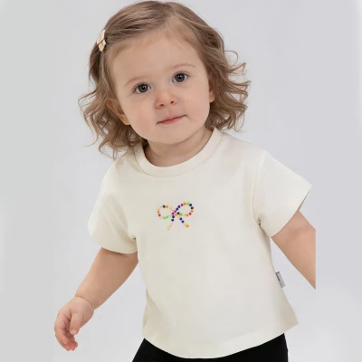 9/24 AY RENKLI FIYONK BASKILI KIZ TISORT