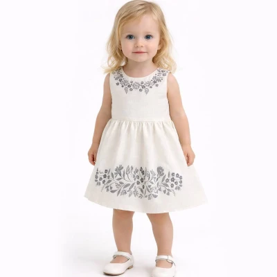 9/24 AY SIMLI CICEK BASKILI KIZ ELBISE