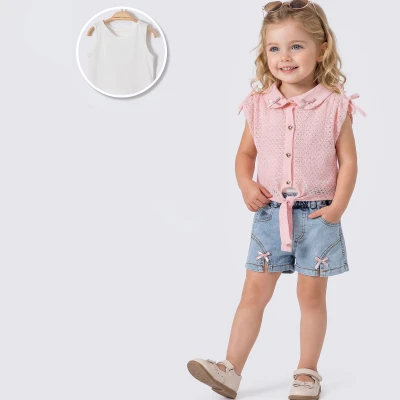 9/24 AY SORTLU FIYONKLU BAGLAMA BLUZLU KIZ TAKIM