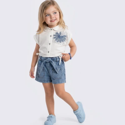 9/24 AY TASLI CICEK GOMLEKLI SORTLU KIZ TAKIM