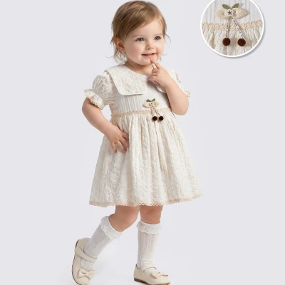 9/24 AY YAKALI KIRAZLI BEBE ELBISE