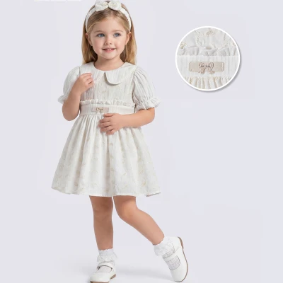 9/24 AY YAPRAK DESENLI BEBE ELBISE