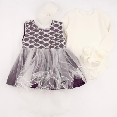 ARKASI 3 KURDELELI DANTELLI BEBE MEVLUTLUK TAKIM