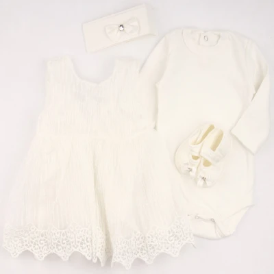 BEYAZ KURDELELI DANTEL ETEKLI MEVLUTLUK SET