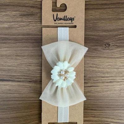 INCILI CICEK FIYONKLU BEBE BANDANA