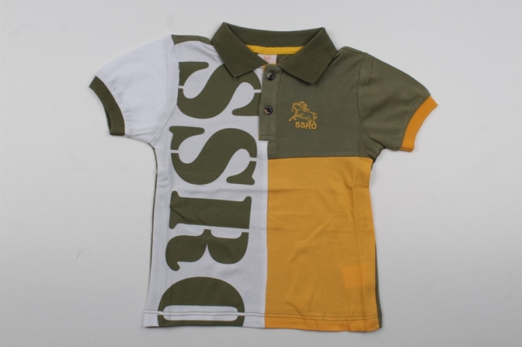 1/4 Y BUYUK SSRO  BASKILI YAKALI T-SHIRT
