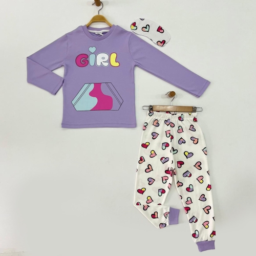 7/10 YAS KIZ KALPLİ GIRL 4'LÜ PIJAMA TAKIM 